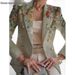 Foreign Trade Cross-Border 2023 Autumn European And American Women's Fashion Printed Slim-Fit Blazer_ecoleips.com