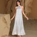 Women's Clothing Elegant White Embellished Abaya Dress Set - Hand-Sewn Crystal Embroidery Modest Long Dress For Women, Middle Eastern Fashion_ecoleips.com