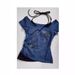 Waste Style Retro Neck Fake Two Pieces Design Short-sleeved T-shirt 2024 Summer Short Top_ecoleips.com