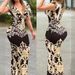 Women's Clothing Summer Sexy Fashion Women's V Neck Sleeveless Long Dress Printed Hip Wrapped For Formal & Casual For Women_ecoleips.com
