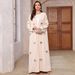 Women's Muslim Robe Elegant Long Sleeve Sequin Cardigan 2025 Saudi Arabian Fashion_ecoleips.com