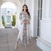 Women’s Clothing Muslim Stand Up Collar Ladies Robe Printed Diamond New Dress Abayas_ecoleips.com