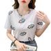 Summer Women's Front Shoulder Short-sleeved T-shirt New Loose Mother White Half-sleeved T-shirt Top Summer Wear_ecoleips.com