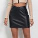 Verve 2025 Women's PU Short Fashion V-Waist Crop Zipper Leather Ins Half Skirt Women_ecoleips.com