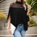 Summer Women's Fashion Mesh Off-The-Shoulder Bat-Sleeve Top_ecoleips.com