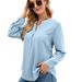 Aria Basics Aria Basics Cross-border European American Women's Clothing Autumn And Winter New Solid Color Chiffon Shirt Loose V-neck_ecoleips.com