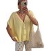 European American Cross-border Women's Cardigan Jacket Summer And Autumn, Hollow-out Sleeveless V-neck Top, Knitted_ecoleips.com