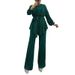 Women Muslim Solid Color Temperament Top Loose Elegant Pants Set_ecoleips.com