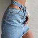 New Style One-Sided Hollow Out High Waist Slimming Casual Bodycon Denim Short Skirt For Women_ecoleips.com