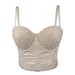 Women's Clothing Shiny Beads Handmade Herringbone Bra High End Outer Wear Small Camisole Herringbone Bra_ecoleips.com