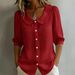 Voya 2026 Cross-Border Spring Women's Peter Pan Collar Short-Sleeve Button Cardigan Shirt_ecoleips.com