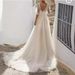 Long Sleeved Lightweight Wedding Dress Mori Style New Simple Ethereal Dreamy Hepburn V Neck Short Train Slimming Women's Clothing Party Wear_ecoleips.com