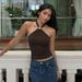 Women's French Style Adjustable Buckle Strapless Vest Top Backless Solid Color Fashionable Sexy Tank Summer New Arrival_ecoleips.com