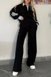 Lapel Long Sleeve Shirt Loose Casual Knitted Suit Women_ecoleips.com