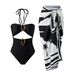Women's Clothing Halter Neck Strapless Swimsuit Set Sexy Hollowed Out One Piece With High Waisted Printed Beach Skirt For Vacations And Hot Springs_ecoleips.com