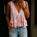 New Spring/Summer Women's Solid Color V-Neck Ruffle Sleeveless Top For European And American Cross-Border Foreign_ecoleips.com