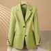 Trendy Oversized Blazer For Women – Korean-Inspired Thickened Casual Suit Jacket (Black/Pink/Green, Sizes S-4XL)_ecoleips.com