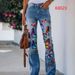 Women's Clothing New Style Popular Large Size Printed Denim Thin Jeans For Women_ecoleips.com