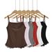 Women's Clothing Summer Hot Girl Sexy Slim Lace Edge Round Neck Camisole Female Pure Desire Tight Sleeveless Top Vest_ecoleips.com