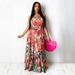 Women's Clothing Flowy Maxi Dress With Pleated Detail, Strapless Smocked Sundress For Women, Floral Print Swing Dress_ecoleips.com
