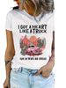 European And American Cross-border Foreign Trade Women's Floral Car Print Round-neck Short-sleeve T-shirt Top_ecoleips.com