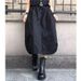 Spring Summer Women's plus Size Slimming Midi Skirt Black Floral Design Slit A-Line Multi Style_ecoleips.com