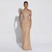Women Sexy Trendy Hot Girl Asymmetrical Shoulder Rhinestone Decorated Casual Party Dress New Arrival_ecoleips.com