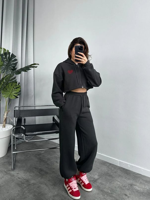New Cross-Border European American Style Casual For Women With Heart Print Hoodie, Drawstring Shorts, Sweatshirt, And_ecoleips.com