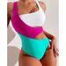 Women's Clothing Sexy Contrast Color One Piece Swimsuit Female Ins Style Conservative Bikini Hot Spring Swimming Suit_ecoleips.com
