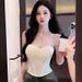Sexy Strapless Three-Dimensional Fishbone Corset Camisole Vest For Women Wedding Dress Inner Layer Base Shirt Tube Top_ecoleips.com