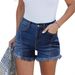 Women's Clothing Women's High-Waisted Stretch Slimming Jeans Style Personalized Frayed Hem Short Hot Pants_ecoleips.com