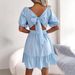 Clearance Sale: New Spring-Summer Casual Square-Neck Backless Tie-Up Ruffle Hem Dress - Women's_ecoleips.com