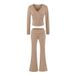 Women's European American Style Fashion Knitwear T-Shirt Set Spring Cross Decorated Wholesale Clothing_ecoleips.com