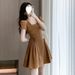 Petite Plus-Size 2026 New Summer Women's French-Style Slimming Hollow-Out A-Line Dress_ecoleips.com