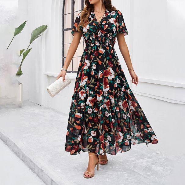 DiYun European And American Women's Clothing 2024 Spring/Summer Foreign Trade Elegant Casual Printed_ecoleips.com