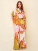 Women's Export Clothing 2026 Fashion Floral Print Short Sleeve Color Block Casual Tie-Waist Pants Set For Women_ecoleips.com