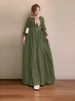 Muslim Women's Clothing Middle Eastern Retro Puff Sleeve Robe Spring And Autumn New Solid Color Fashion Elegant_ecoleips.com