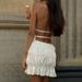 2025 Winter New Women's Fashion Sexy Pleated Halter Backless Slim Vest Short Skirt Set_ecoleips.com