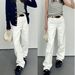 CE Straight-leg Jeans For Women, Blue, High-waisted, Loose, Slimming, Casual, Wide-leg, European And American Style, New_ecoleips.com
