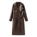 Sophisticated Women’s Long Leather Trench Coat – Hepburn-Inspired Slim Fit, Mid-Length Elegant Coat For Autumn & Winter_ecoleips.com