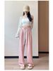 K Loose Drooping Pants For Women, New Casual Straight Leg Thin Wide Leg Pants_ecoleips.com