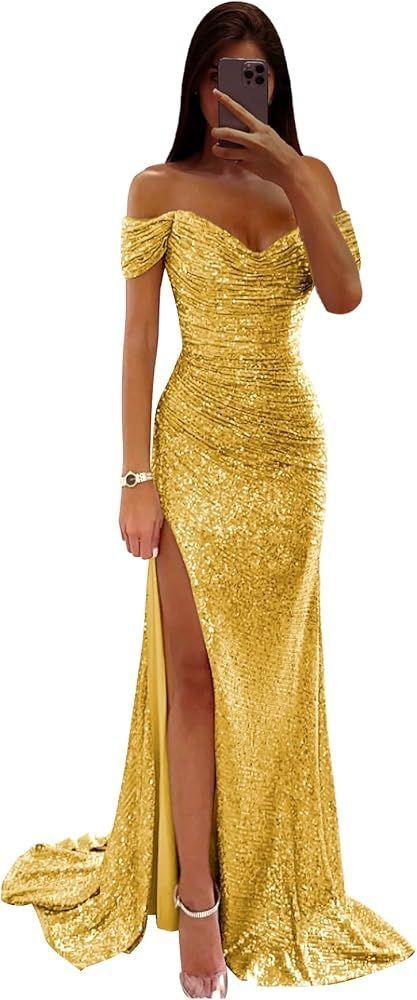 New Party Glitter One Neck Split INS Casual Fashion Dress For Women_ecoleips.com