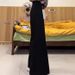Black Wide-Leg Jeans For Women, Autumn And Winter, Fleece-Lined, Plus Size, High Waist, Slimming, Stretchy, Petite_ecoleips.com