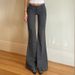 Low Rise Flared Trousers For Women Sexy Basic Casual Suit Pants Gray Fashion_ecoleips.com