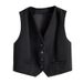 Fashionable Short White Suit Women, Suitable For Outer Wear, Simple Versatile, Thin Sleeveless Stylish And Trendy Vest_ecoleips.com