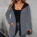 2026 New Women's Clothing Casual Fashion Splicing Contrasting Color Cardigan Hooded Sweater_ecoleips.com
