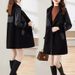 Luxury Velvet & Fur Trimmed Winter Jacket For Women – Oversized Lapel Coat, Thickened Loose Fit Plus Size Outerwear_ecoleips.com