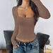 Women's Y2K Spicy Style High End Long Sleeved Solid Color T-Shirt Top Spring_ecoleips.com