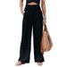 Suitable For All Seasons 2024 Spring Summer Women's High Waist Casual Wide Leg Cotton Linen Loose Long Pants_ecoleips.com