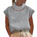 Women's Clothing Women's Spring And Summer Casual Solid Color Hollow Tops Casual High Collar Washed Cotton Lace Breathable T Shirt Women_ecoleips.com
